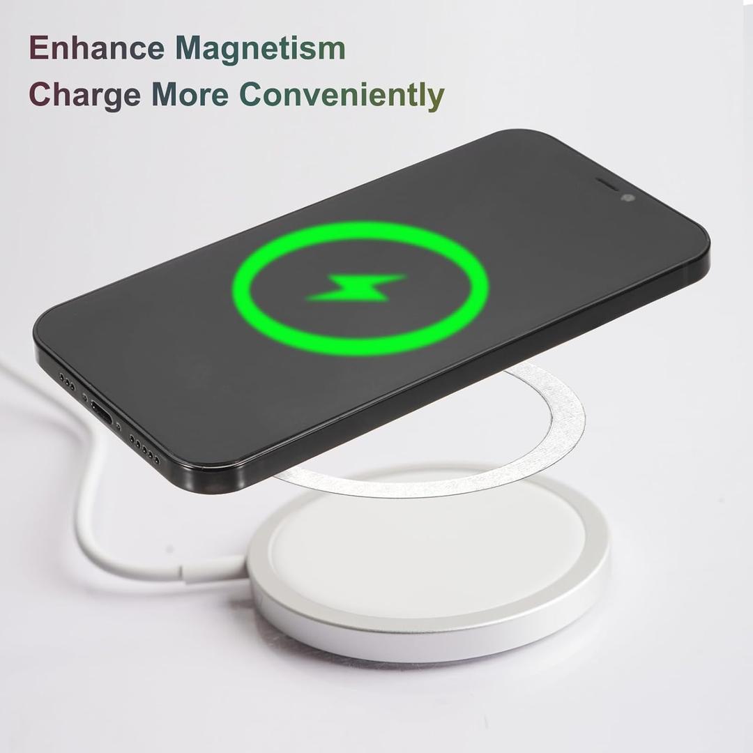 Uxcell 4 Pcs Magnetic Adapter Ring, Universal Magnetic Wireless Charger Conversion Kit Adhesive Sticker Ring for Phone Case