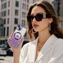 Fiyart Designed for iPhone 15 Case,Compatible with MagSafe Love Hearts Plating Soft Slim TPU Rectangular Magnetic Glitter Shockproof Phone Bumper for Women Girls 6.1"-Purple