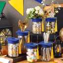 Vesici 4 Sets Blue 2026 Graduation Table Decorations Mason Jar Graduation Decoration 4 Mason Jars with Grad Cap 24 Glitter Class of 2026 Congrat Grad Decor with Stick for College High School Party