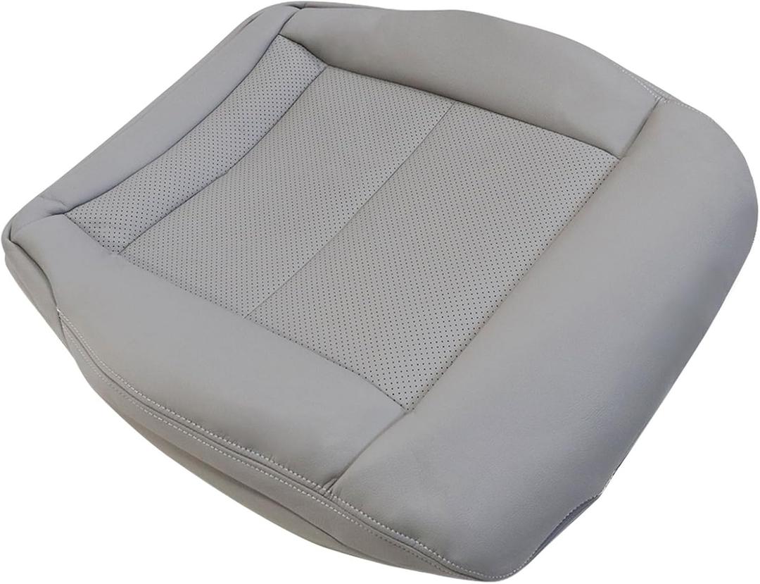 FZJDSD Gray Driver Side Bottom Perforated Microfiber Leather Replacement Seat Cover Compatible with Mercedes Benz E200 E250 E300 E350 2010 2011 2012 2013 2014