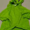 QWINEE Alien Dog Hoodie Dog Warm Jacket Coat Puppy Sweatshirt Christmas Halloween Dog Costume Cosplay Winter Dog Clothes Pet Apparel for Small Medium Dogs Cats Kitten Solid Green XXL