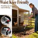 Chicken Poop Scooper & Rake 2-in-1, Adjustable 35"-65" Stainless Steel Handle, Heavy Duty Metal Black Shovel Head for Chicken Coop Cleaning, Pet Waste, Cat Litter Sifting