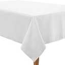 LANE LINEN Rectangular Tablecloth 60x102 Inch  Wrinkle & Stain-Resistant Oblong Tablecloth for Dining, Buffet, Weddings & Banquets, Durable Washable Table Cloth, Table Cover for Party, White