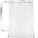 Simply Green Solutions - Clear Mug, Frozen Mugs for Freezer, Double Walled Beer Mug, Freeze Cups for Drinks, Insulated Plastic Mugs with Handles, 16 Oz Capacity
