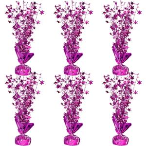 Gyufise 6 Pack Metallic Foil Spray Centerpiece Star Table Decoration Burst Table Centerpieces Table Decor for Birthday Wedding Anniversary Graduation Holiday Party Supplies Rose Red