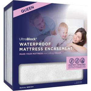 Zippered Premium Queen Mattress Protector  Waterproof, Noiseless & Breathable Bed Cover  Deep Pocket (9"-12"), Hypoallergenic, Vinyl-Free, Dust Mite & Spill Protection, Mattress Encasement