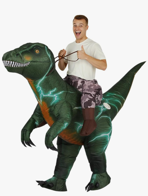 Inflatable Dinosaur Costume Adult – Funny Christmas Gift for Adults, Blow Up Riding Dino Outfit for Party & Cosplay