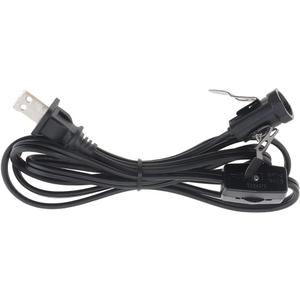 RTNLIT Salt Lamp Cord Replacement, Night Light Cord with E12 Light Bulb Socket Rotary Switch Plug for Christmas Village Accessories, Blow Mold Light Kit, Halloween Pumpkin Lights(Black, 4.9 feet)