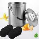2 x 12 Pieces Activated Carbon Compost Bin Filters - 6.7 Inch Extra Thick Indoor Compost Bucket Filter Activated Charcoal Countertop Replacement Bin Filters, Round