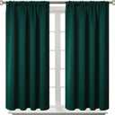 BGment Emerald Green Blackout Curtains 40 Inches Long for Bedroom Kitchen - Short Length Thermal Insulated Darpes with Rod Pocket Darkening for Bathroom Christmas, 2 Panels, 42 x 40 Inch