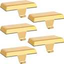 Palonu 2 Pcs Christmas Gold Stocking Holders, Heavy Duty Mantle Hangers with Non-Slip Pad, Weighted Stocking Hooks Christmas Ornaments for Xmas Holiday Fireplace Shelf Window Decoration