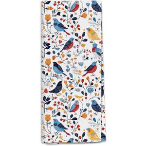 Farmhouse Floral Bird Kitchen Towels, Birds Lover Gifts for Women Dish Tea Towels for Kitchen Decor, Cottagecore Botanical Floral Decorative Hand Towel for Bathroom, 16x24 Inch