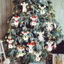 36 Pcs Christmas Mouse Ornaments Wooden Christmas Mice Tree Ornaments Woodland Cute Tree Wreath Decor Xmas Hanging Wood Cutouts Decor for Farmhouse Home Xmas Winter Holiday Party Favors