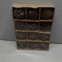 3.15INCH Brown Velvet Ornaments for Christmas Tree, 12PCS Glitter Flocked Christmas Ornaments Decorations Balls Set Decor