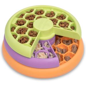 Catstages Kitty Lickin' Layers Interactive Cat Slow Feeder Treat Puzzle Toy, Dry or Wet Food, Mental Stimulation, Foraging Toy with 80+ Compartments (One-Size, 3 Tier)