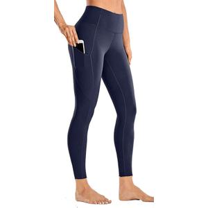 Yoga Pants with Pockets for Women - Leggings with Pockets High Waisted Tummy Control Non See-Through Workout Pants (Small, Navy)