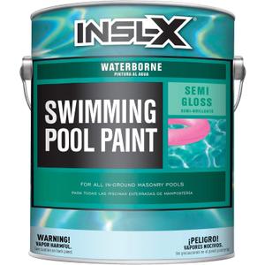 INSL-X Waterborne, Semi-Gloss Acrylic Pool Paint, Ocean Blue, 1 Gallon