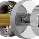 Passage Door Knobs Interior, Polished Chrome Door Knob for Closet, Modern Round Passage Door Handles for Hallway