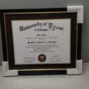 11x14 Diploma Frame with Black over Gold Mat, 14x17 Certificate Frame, Real Wood with Gold Trim, Black Frame with Arcylic