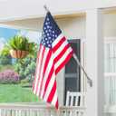Evergreen Flag Telescoping 5ft Metal Flag Pole | Incl Two Tangle-Free Ring Clips | Stainless Steel | Wall Mounted for Home Garden Outdoor | House and 3'x5' American Flags with Pole Sleeve or Grommets