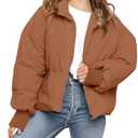 rrhss Girls Winter Long Sleeve Zip Puffer Jacket Kids Baggy Short Down Coats Size 130