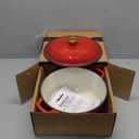 Mueller 6 Qt Enameled Cast Iron Dutch Oven, Heavy-Duty Casserole Dish and Braiser Pan with Lid and Stainless Knob, Safe for All Cooktops (6 Quart, Red)