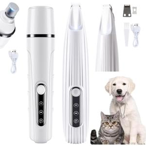 2 x CSD Pet Nail Grinder for Dogs Cats, Cordless USB-C, Low Noise LED Light
