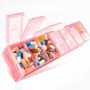Daviky Extra Large Weekly Pill Organizer 2 Times a Day, XXL Pill Box 7 Day with AM PM Large Compartments, BPA-Free Daily Medicine Case, Jumbo Pill Holder for Fish Oils, Vitamins & Supplements (Pink)