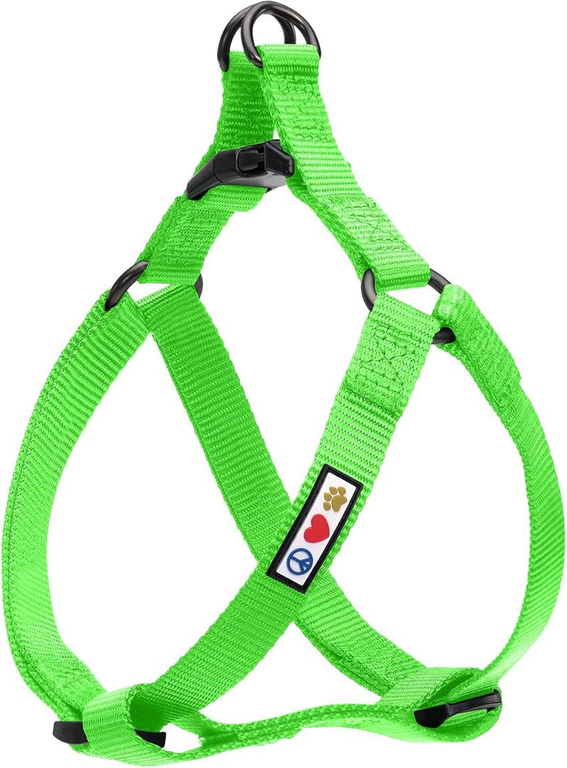 Pawtitas Solid Color Step-in Dog Harness - Green, Large, for Puppy & Dog Training & Walking (Large (Pack of 1))