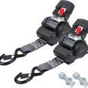 Ayaport Retractable Ratchet Straps 2 inch x 6ft, 2PK Bolt-on Tie Down Straps to Trailer - 3300lbs Break Strength, Transom Tie Downs for Boat, Motorcycles, Jet Ski