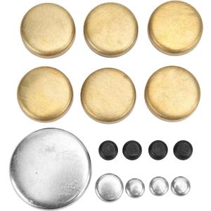 Freeze Plug Kit Brass Expansion Plug Kit, MPE-108BR Brass Freeze Plug Kit Replacement for Small Block 255ci 260ci 289ci 302ci 351ci, 15Pcs Expansion Plug Kit