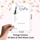 4 x 20 Graduation Party Wishes and Advice Cards, Grad Party Announcement Graduation Wish Card, Grad Celebration Party Activity Favor Supplies -b02