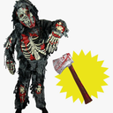 Spooktacular Creations Zombie Costume for Kids, Scary Halloween Costume for Boys, Halloween 3T 3-4 yrs
