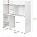 Desktop Bookshelf 36" Tall, White Desk Hutch for Dorm Computer Desk, 4-Tire Wood Desk Shelf Storage Organizer for Office Home, Large