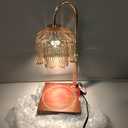 Flower Candle Warmer Lamp with Timer & Dimmer, Adjustable Height Candle Warmer, Birthday Valentines Day Gifts for Women Mom, House Warming New Home Decor, Wax Warmer with 2 Bulbs for Jar Candles (Amber)