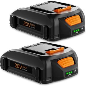 Bonacell 2Packs 4.0Ah Lithium Replacement for Worx 20V Battery PowerShare WA3520 WA3525 WA3575 WG151s WG155s WG251s WG255s WG540s WG545s WG890 WG891