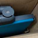 Aluminum Chaise Lounge Chair Outdoor, Foldable & Assembly Free Outdoor Lounge Chair with 5 Position Adjustable Backrest, Patio Pool Lounge Chairs for Outside Poolside Beach Lawn, 1PC, Lake Blue