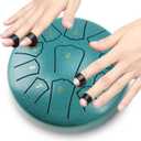 Steel Tongue Drum-11 Notes 6 inch.Concert and Mallets for Meditation Entertainment Musical Education Concert Yoga. Unique Gifts (Navy blue)