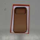 SHIELDON Real Leather Slim Case Wallet for iPhone 17 Pro 6.3-inch | Flip, Wireless Charging, Magnetic Closure, RFID Blocking Credit Card Holder, Full Protective Phone Cover - Saddle Brown