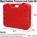 18PCS Universal Radiator Pressure Tester, Pressure Leak Test Tool kit for Leak Detection of Water Tank of Automobile Cooling System
