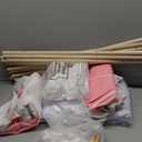 2 Pack Kids Teepee Tent with Mattress,Fitted Sheet,Light String,Washable Natural Cotton Toddler Play Tent for Girls Boys Indoor Outdoor Sleepover Slumber Birthday Party(Pink and White)