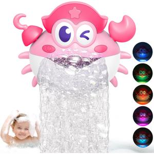 Bath Toys,Light Up Baby Bath Toys Bath Bubble Machine with Colourful RGB Light Great Birthday for Toddler Boys and Girls Tub Toy for Kids Ages 1-3 4-8