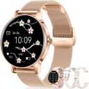 1.27'' Smart Watches for Women (Answer/Make Calls), Activity Fitness Tracker with 130+ Sport Modes, 24/7 Heart Rate, Sleep Monitor, 4 Watch Bands,Waterproof Smartwatch for Android & iPhone, Rose Gold