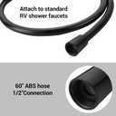 RV Shower Head with Hose - Non-Metallic Outdoor RV Shower Kits Replacement with Pause Function for RVs, Fifth Wheels, Motor Homes, Travel Trailers, Campers, Boats (Black)