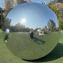 Giant Inflatable Mirror Ball Hanging Disco Mirror Sphere Air-sealed Reflective Balloon for Nightclub Stage Party Decoration (Silver, 78.8 inch)