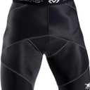 McDavid Compression Shorts, Thick Supportive Gym Shorts for Muscle Recovery. Cross Compression Short for Fitness. Black Short (Large)