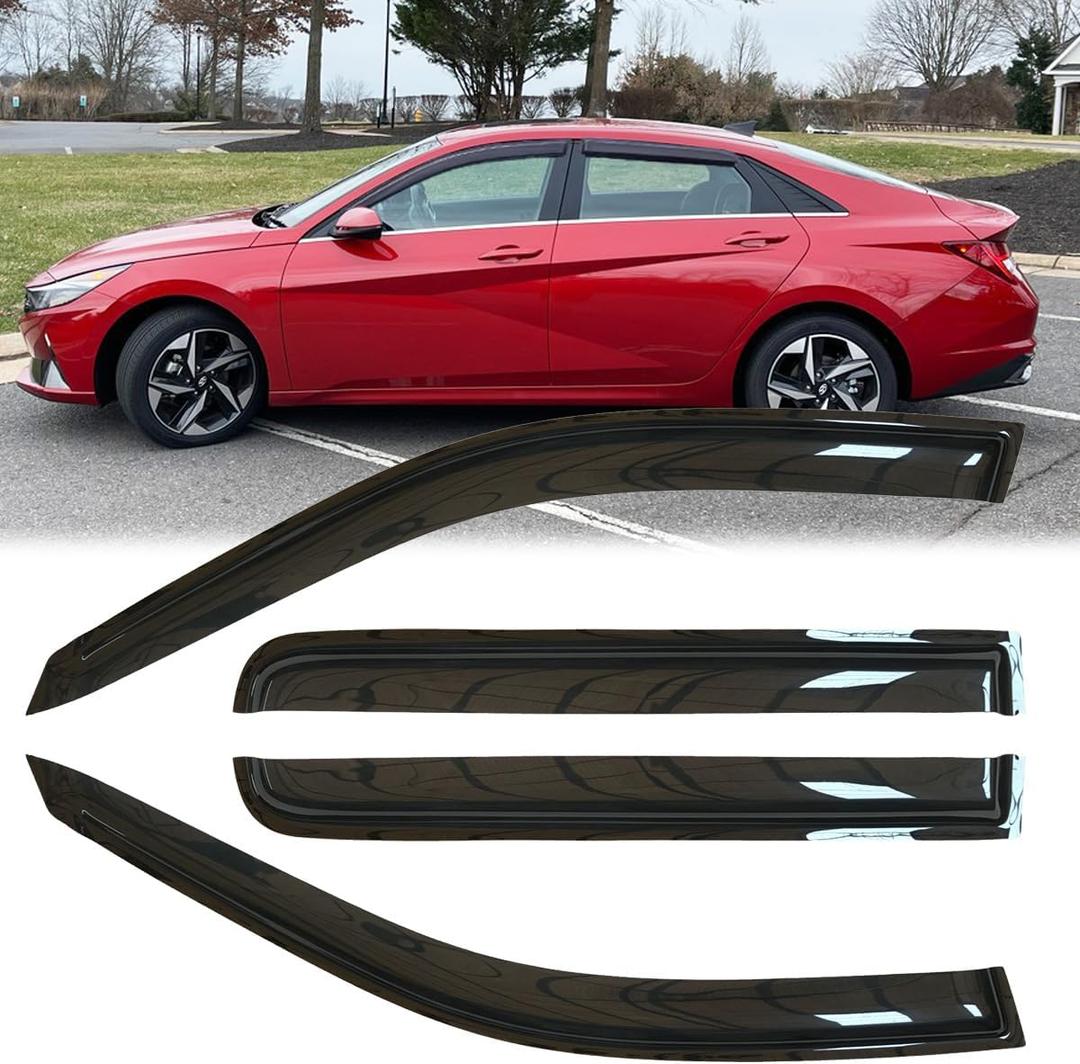 4pcs Original Shatterproof Rainproof Side Window Wind Deflectors for Hyundai 2021-2025 Elantra,Rain Guards,Nice Looking Window Visors for Cars,Vent Deflector 94169