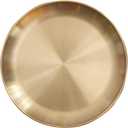 EKDJKK Round Brass Tray, Small Gold Decorative Tray, Metal Storage Organizer, Modern Home, Matte Brass Finish (20cm/7.9inch)