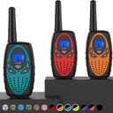 Walkie Talkies Long Range, M880 FRS Two Way Radio for Adults with Mic LCD Screen/Resistance Wakie-Talkies with Noise Cancelling for Men Women Outdoor Cruise Ship (Blue Red Orange)