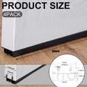 Pushglossy 4 Pcs Kerf Style Door Bottom Seal 36" Black Draft Stopper | 1-3/4" Wide Threshold Seal with Vinyl Fins, Weatherstrip, for Interior Exterior, Adaptable to Doors with Pre-drilled Grooves